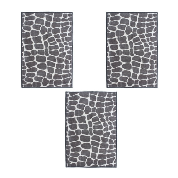 Furnish My Place Crocodile Light Grey Area Rug, Animal Print Area Rug, Pet-Friendly Rug, Baby Nursery Mat, Indoor Rug, Perfect for Living Room, Playroom, 1.5' x 2.25' Rectangle - Set of 3