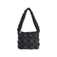 thumbnail image 4 of Bolso de hombro acolchado para mujer, tamaño mediano, tipo bollo de masa, para compras en la playa Negro, 4 of 9