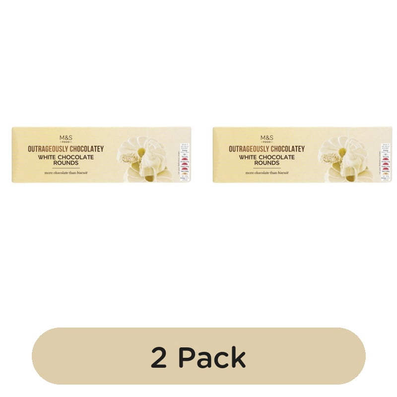 M&S Outrageously Chocolatey White Chocolate Rounds 200g, British Import (Pack of 2)