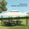 thumbnail image 6 of Outsunny 9.8' x 13.1' Gazebo Replacement Canopy, 2-Tier Top Cover for 84C-101 Outdoor Gazebo Model 84C-101, Cream (TOP ONLY), 6 of 9