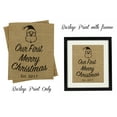 thumbnail image 1 of Darling Souvenir Our First Merry Christmas Burlap Print Santa Face Home Decor Personalized Gift Idea-Burlap Print Only(11 x 14 Inches), 1 of 1