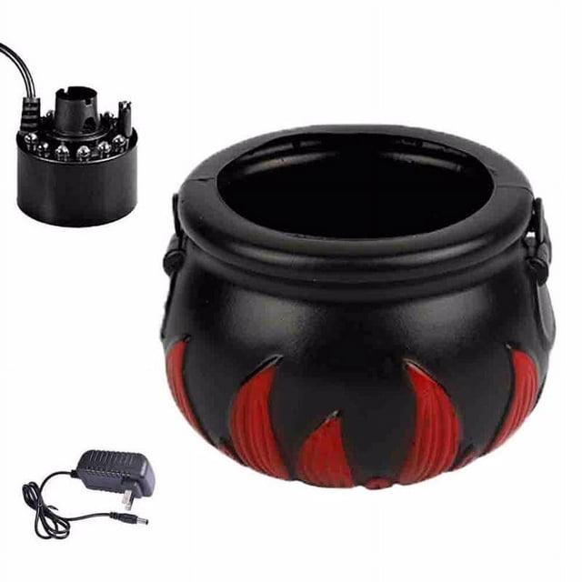 fastboy 12LED Halloween Witch Barrel Smoke Machine Witch Barrel Nebulizer Head Witch Lamp Color Changing Atmosphere Scene Arrangement