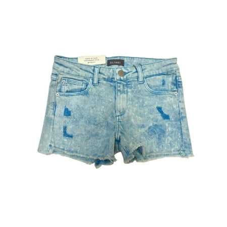 DL1961 Girl's Lucy Croped Denim Shorts, Electric Blue, 14