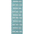 thumbnail image 1 of Unique Loom Outdoor Trellis Southwestern Rug 2' x 6' Runner Teal/Ivory, 1 of 2