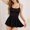 Black, variant on Women's Sexy Silk Suspender Dress Short Skirt Seductive Casual Elastic Sleepwear