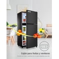 thumbnail image 2 of Red Velvet Frigobar Refrigerador 2 Puertas con Freezer de Acero Inoxidable, 76L (2.7 Ft³), Diseño Compacto y Elegante, 2 of 7