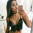 thumbnail image 5 of Tank Tops for Women Camisole Sheer Lace Strap Translucent Frenum Undershirt,Black,S, 5 of 8