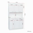 thumbnail image 3 of 70.87" Tall Kitchen Cabinet, Solid Wood Pantry Sideboard with 6 Doors, 1 Open Shelves and 1 Drawer, Modern Cupboard for Living Room, Kitchen, Dining Room, 3 of 9