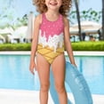 thumbnail image 2 of Yuyamidu Girls' Swimwear Swimsuit Kids Bathing Suit Ice Cream Cute Summer Beach Swimwear Kids One Piece Suit Swim for 5-14 Years, 2 of 6