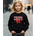 thumbnail image 3 of Floral Chiefs Team Sweatshirt for Women, Teens & Kids Red Coquette Bow Sports Team Sweater Black Sweatshirt Youth Small, 3 of 5