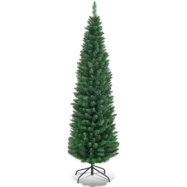 Lápiz artificial para árbol de Navidad Giantex, verde, 1,5 m, con soporte