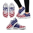 thumbnail image 1 of Zapatillas deportivas cómodas e informales con diseño de bandera estadounidense y suela suave negra. Las banderas nacionales exigen zapatillas personalizadas para exteriores., 1 of 6