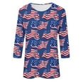 thumbnail image 5 of BLTIBY 2025 Womens Blouse Summer Independence Day Printed Round Neck Short Sleeve Shirts Loose Novelty Graphic T-Shirts Fashion Casual Pullover Tops Multicolor 2 L, 5 of 5