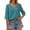 Lake green, variant on Summer Solid Color Women V-neck Casual T-shirt Half Sleeve Simple Tops