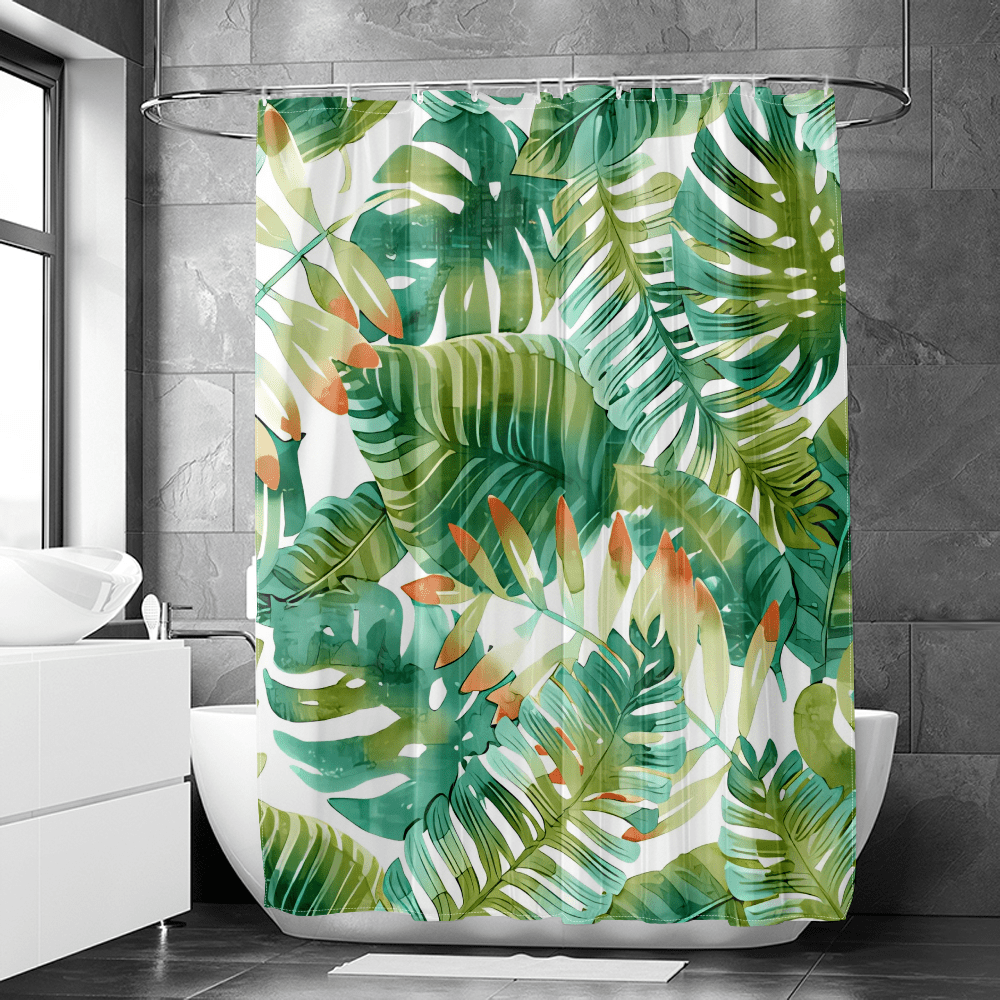 FUNOA Shower Curtain Clear Polyester Fabric Stand up Shower Curtains
