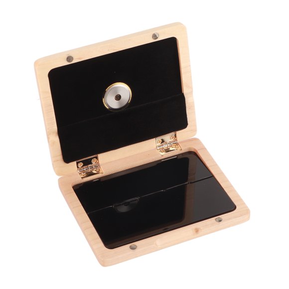 Estuche para cañas de clarinete para saxofón, caja de almacenamiento de 5 cañas de madera maciza con higrómetro, Color de registro