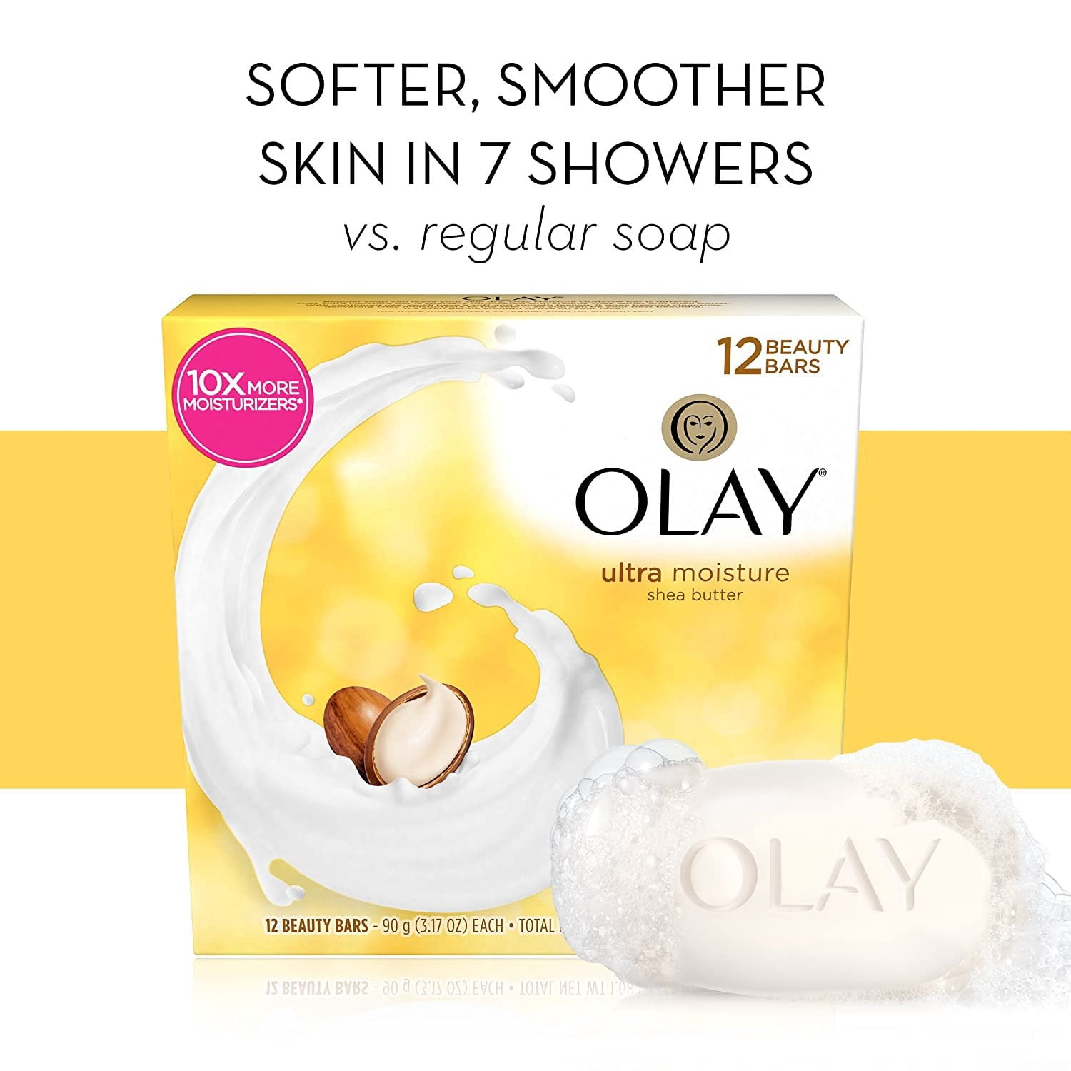 Olay Ultra Moisture Beauty Bar Soap with Shea Butter, 3 oz, 4 ea (Pack of 2)