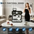 thumbnail image 2 of Studyset Stainless Steel Espresso Machine with Grinder & 20 Bar Pressure, 2.8L Removable Water Tank, Milk Frother Steam Wand ,Adjustable Shot Volume, Professional Home/Office Use, 2 of 7