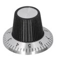 thumbnail image 3 of Potenciómetro de eje de 50 piezas perillas superiores de tono plateado perilla de Dial perillas de Control de plástico reemplazo de tapas con eje de 6mm BEM-C1 negro ANGGREK  Otros, 3 of 8