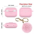 thumbnail image 5 of for Airpods Pro 2 Case, Silicone Protective Covers Skin Come with Keychain+Fur Ball Compatible with Apple AirPods Pro 2nd Generation 2022 (Pink), 5 of 9