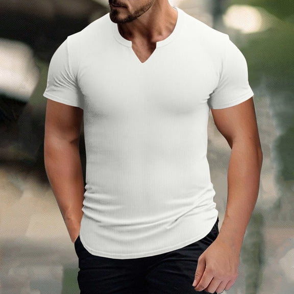 DJDLJWCJ Mens 4Xlt Shirts Big and Tall, Summer Plus Size Short Sleeve Muscle Shirt Elastic Stretch Outdoor Sports Shirt White L