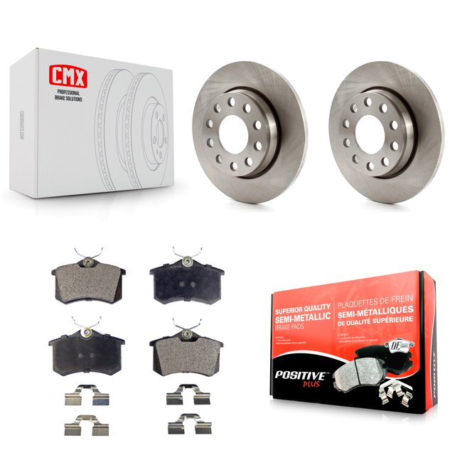 Transit Auto Rear Disc Brake Rotors and Semi-Metallic Pads Kit for Car Audi A4 Quattro with 255mm Diameter Rotor K8F-101750