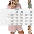 thumbnail image 3 of Workout Outfits for Women Women's Casual Knit Shorts Set Solid Color Round-Neck Short Sleeve Blouse Short Pants Outfits Loungewear Suit Khaki S, 3 of 7