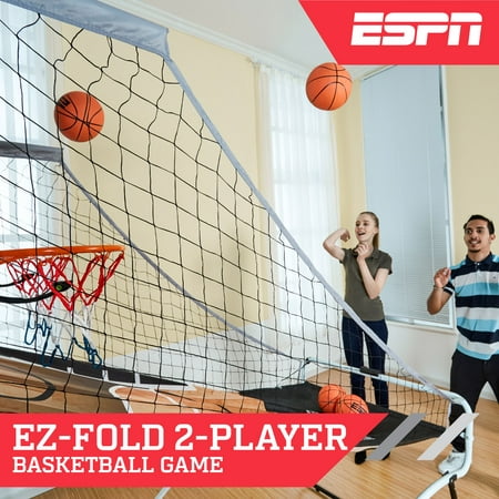 ESPN EZ-FOLD Top Shot 81" 2-Player Arcade Basketball Game, Clear/White