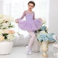 thumbnail image 4 of Long Sleeve Glitter Dance Ballet Tutu Leotard Ballerina Outfit for Girls, 4 of 5