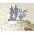 thumbnail image 1 of Finally Got Engaged Wedding Cake Topper Glitter Silver Cake Topper Color Option Available 6-7 Inches Wide, 1 of 1