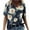 Navy, variant on PATLOLLAV Summer Savings Womens Tops Funny Print Casual Loose Fit Tee Blouse Print V-Neck Shirts
