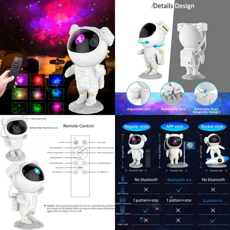 

DFDIEJZ Gift Astronaut Star Projector Night Light with Remote Control Adjustable Design Bedroom Nebula Projector Lights