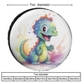thumbnail image 2 of Camper Spare Tire Cover 12inch Watercolor Drawing Of A Baby Dinosaur Weatherproof Universal Wheel Protectors Green Dinosaurs Fit for SUV Truck Travel Trailer Waterproof Wheel Cover, 2 of 8