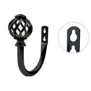 Coconahedy Home Room Curtain Hooks, Solid Hollow Out Portable Curtain Tieback, Black/Silver