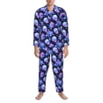 thumbnail image 3 of Yiaed flower starry sky Skull Print Men’s Pajamas Set - Long Sleeve Button Down Sleep Shirt and Pajama Bottoms Sleepwear Set Mens Pjs Sets Men's Pajama Bottoms-X-Large, 3 of 7
