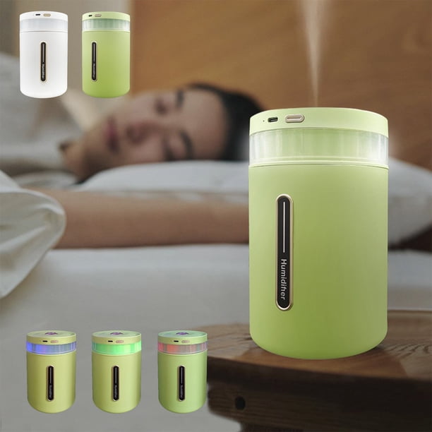 Humidificador de niebla fría de gran capacidad de 1 litro | Humidificador USB de escritorio con niebla ajustable | Luz nocturna LED de colores | Funcionamiento silencioso para la oficina, el