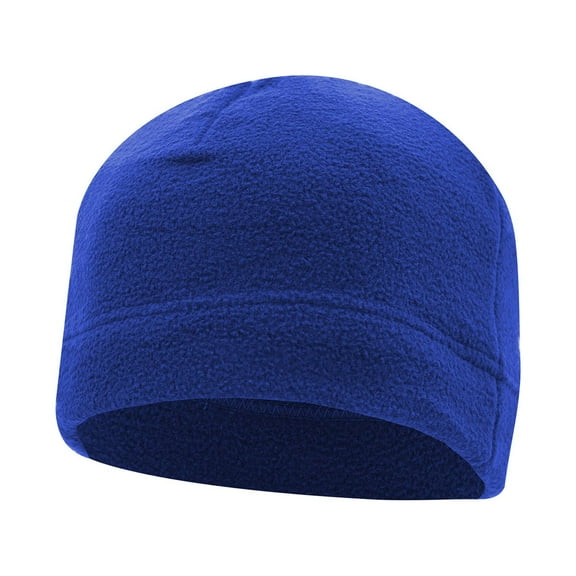 IYTR Home Prefer Mens Womens Beanie Fleece Knit Winter Hat Soft Warm Skull Beanie Cap Outdoor Warm Windproof Multi-Season Fleece Hats Blue One Size