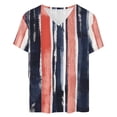 thumbnail image 4 of Staron Women's Casual Printed V-Neck Short Sleeve T-Shirt Blouse Top Fashion Loose Comfy Vacation Party, Orange M, 4 of 5