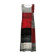 thumbnail image 4 of Viikei Womens Dresses Plus Size Summer,Sundresses for Women Casual Summer,New Women's Sleeveless and Linen Round Neck Printed Long Dress Red M, 4 of 5