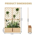 thumbnail image 2 of Garvee 41 in Wide Cedar Wood Planter Box with Trellis- 2-Panel Garden Divider,Drain Holes,Wood Color, 2 of 7