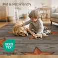 thumbnail image 4 of ODIKA 3'x5' Washable Throw Rug Stain Resistant, Low Profile, Non-Slip Motif Farmhouse Circle Distressed Plank Cowboy Grain Vintage Playful Expressive for Entryway, Kitchen, Mudroom, 4 of 7