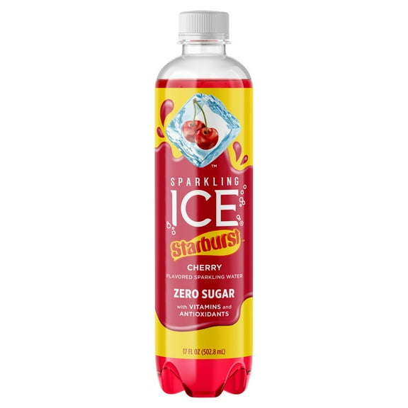 Sparkling ICE Zero Sugar Starburst Cherry Flavored Sparkling Water, 17 fl oz 17 fl oz
