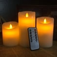 thumbnail image 2 of Velas sin llama de pilar con pilas de 3 piezas Electri de cera real, 2 of 5