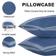 thumbnail image 5 of Navy Blue Geometric Throw Pillow Covers 20x20 Inch Set of 2, White Greek Key Design Burlap Modern Art Waterproof Outdoor Pillow Covers, Decorative Cushion Pillowcases for Couch, Sofa, Bed, Patio, 5 of 9