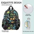 thumbnail image 5 of Dark Dinosaur Cactus Pattern Cute School Backpack Bag for School with Padded Back and Adjustable Shoulder Straps 15.25"x11.5"x5.25", 5 of 5