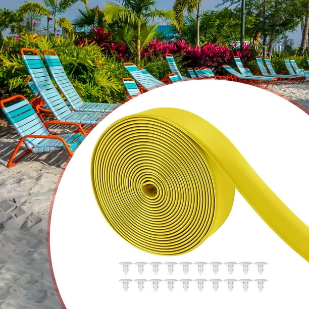 koolsoo Chair Vinyl Strap Furniture Replacement Straps PVC Easy to Install DIY Lawn Chair Repair Straps for Outdoor Lawn Yellow Walmart