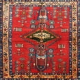 thumbnail image 1 of Ahgly Company Machine Washable Indoor Square Traditional Dark Almond Brown Area Rugs, 5' Square, 1 of 7