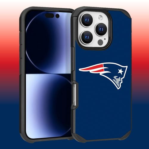 Apple iPhone 16 Pro (6.3) - NFL Licensed New England Patriots Team Logo on Blue Textured Dual Layer Case