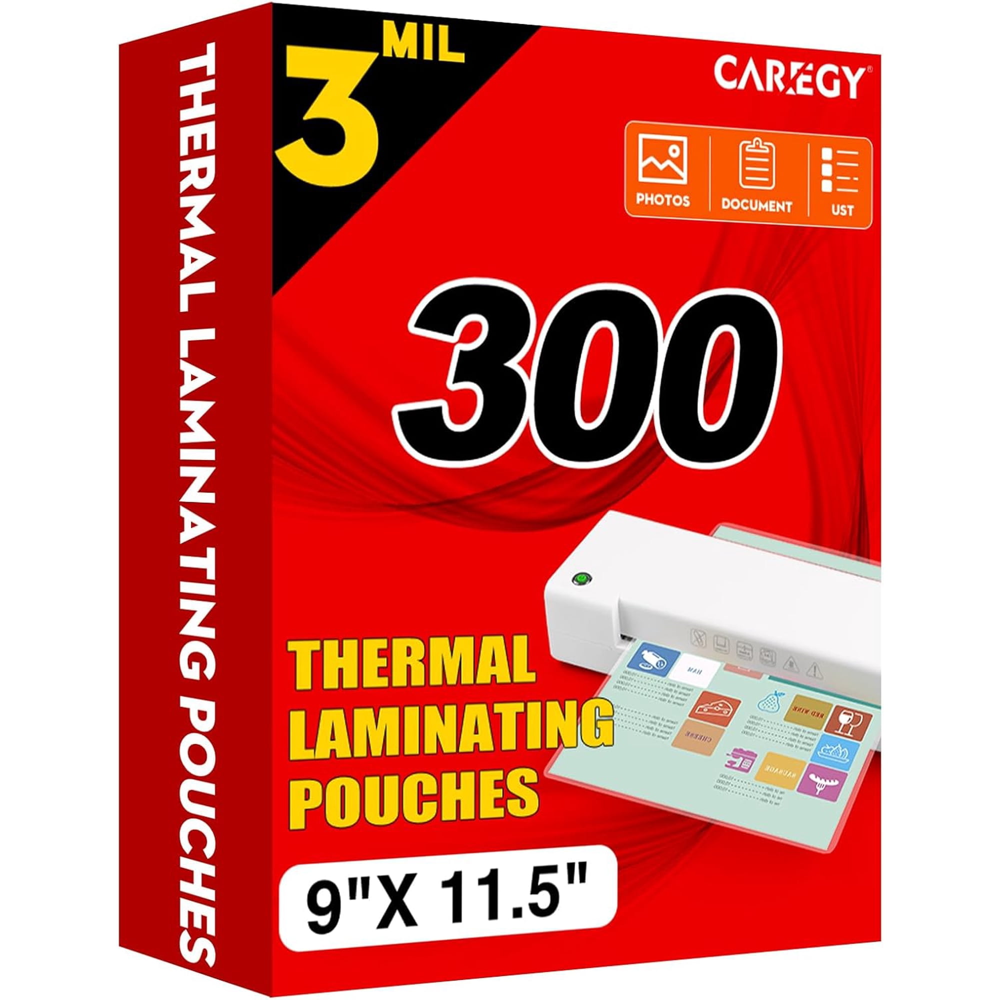 Thermal Laminating Pouches, 300 Pack Laminating Sheets, 3 Mil, 9 x 11.5 Inches Lamination Sheet Paper for Laminator, Clear, Letter Size, Office and School Supplies