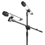 360-degree Rotating Microphone Stand Dual Mic Clip Boom Arm Foldable Tripod